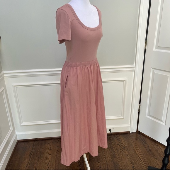 GAP Fit & Flare MIDI Dress Dusty Rose Size S - Picture 4 of 9